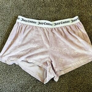 Juicy Couture Pink Velour Lounge Shorts Embossed Size Small